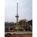 Free-standing steel chimney for industrial boiler